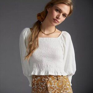 Pilcro Ginny Smocked Crop - sz Large